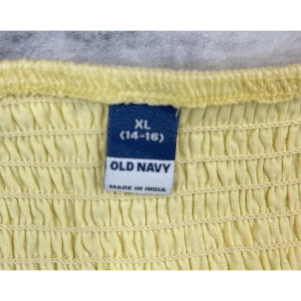 NWT Old‎ Navy Girls XL 14-16 Butter Yellow Smocked Flutter Sleeve Cotton Dress